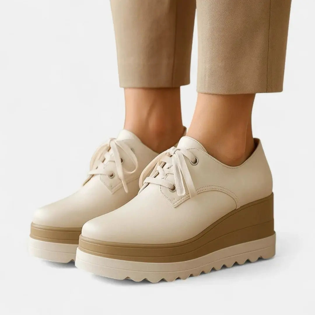 Women's Water-Resistant Square-Toe Platform Derbies