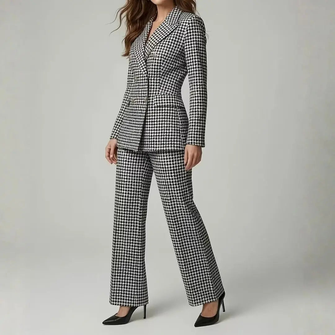 Sophia - Women's Luxe Multicolor V-neck Suit