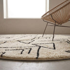 Moroccan rug Round Beni ouarain rug Handmade natural wool carpet custom size