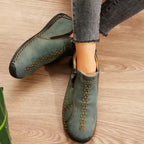 Women's Hand-Stitched Comfort Ankle Boots with Side Zip