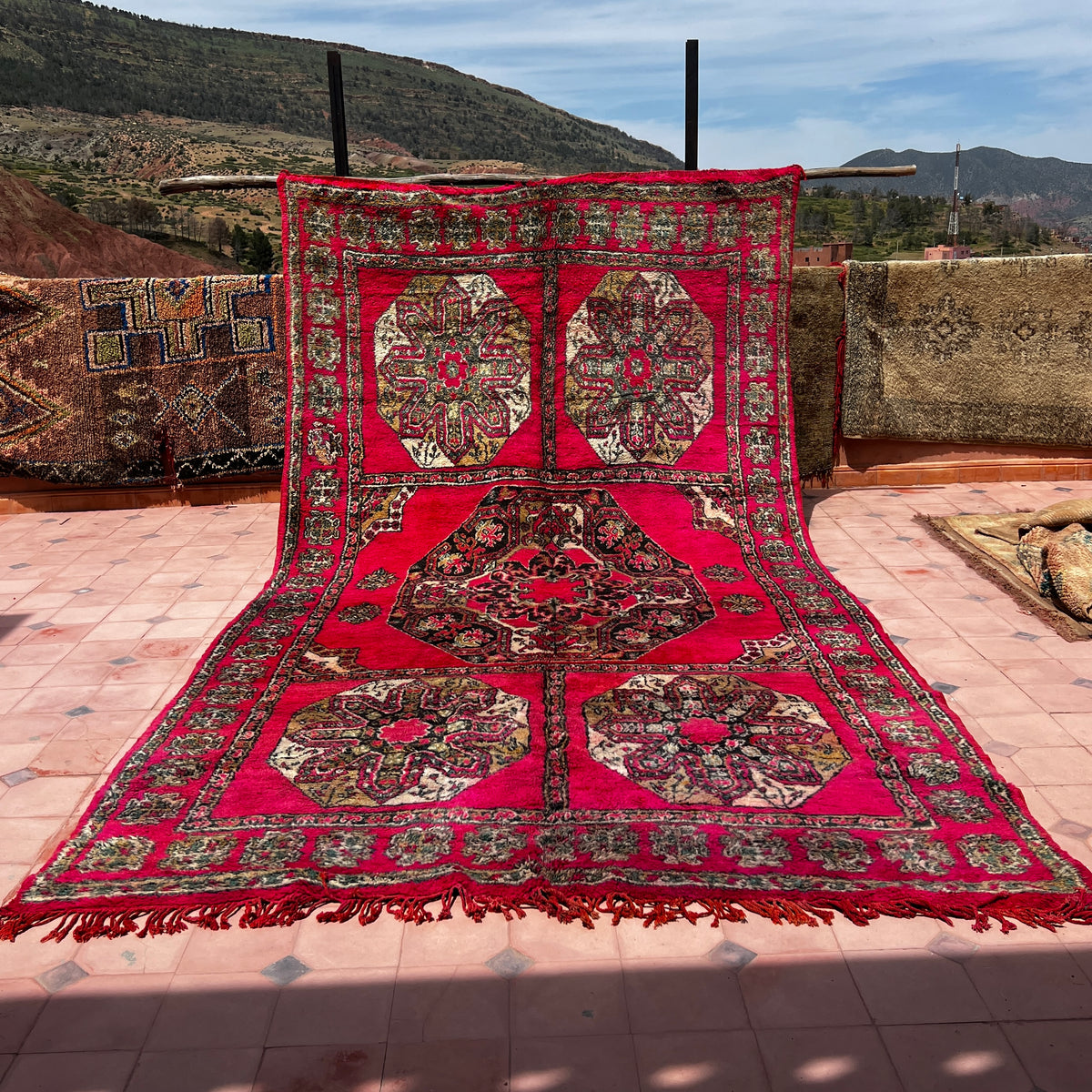 Pink Vintage Boujaad Rug 13 x 6.8ft