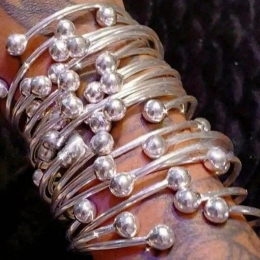 Ball Bangle Bracelet Set
