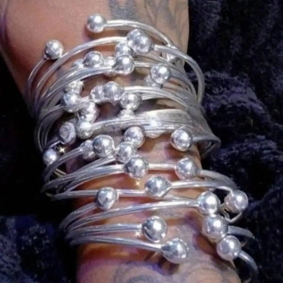 Ball Bangle Bracelet Set