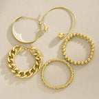 5pc Chunky Stackable Bracelet Set