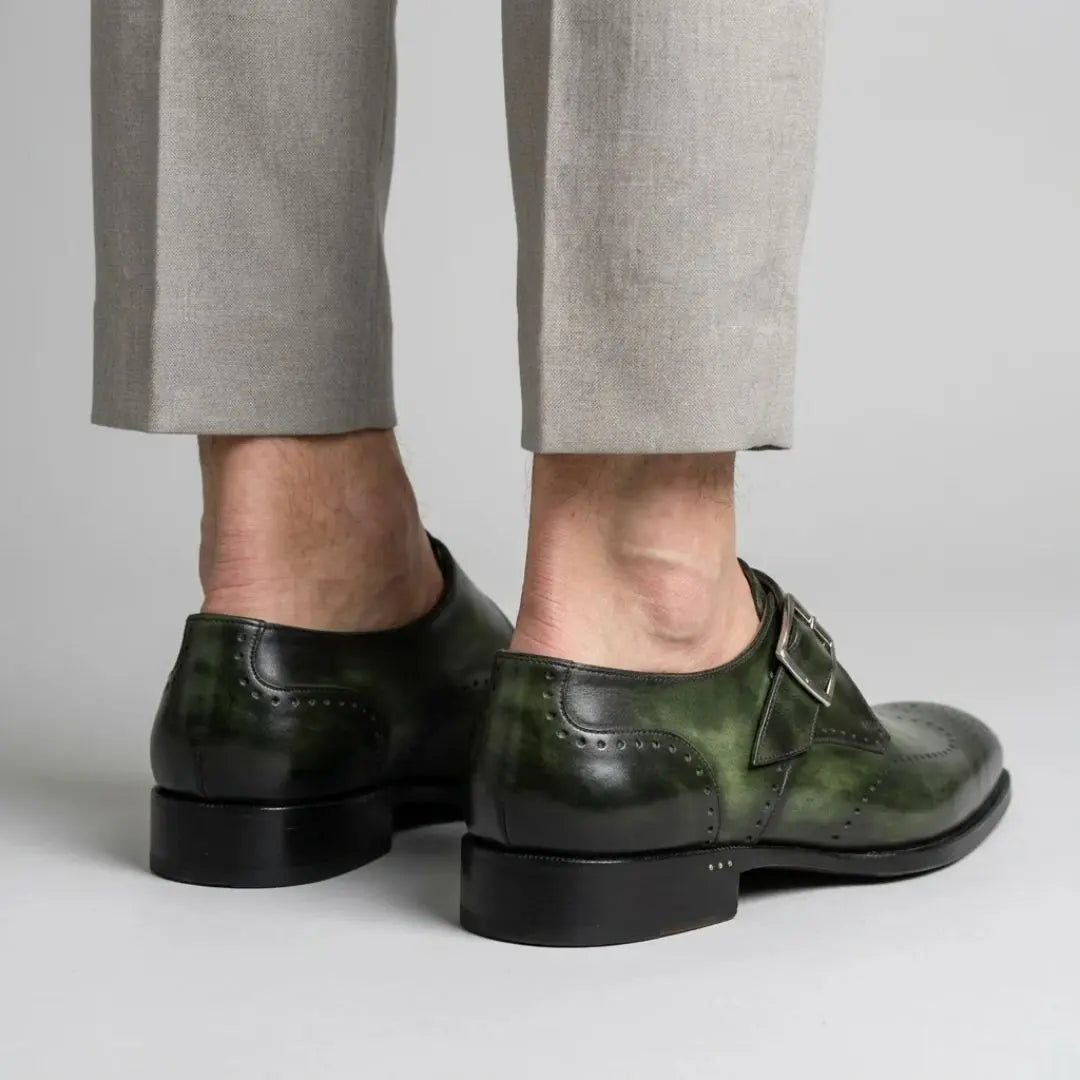 Brenton Men's Wingtip Single Monk Strap Dress Shoes