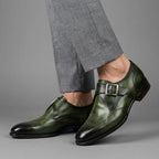 Brenton Men's Wingtip Single Monk Strap Dress Shoes