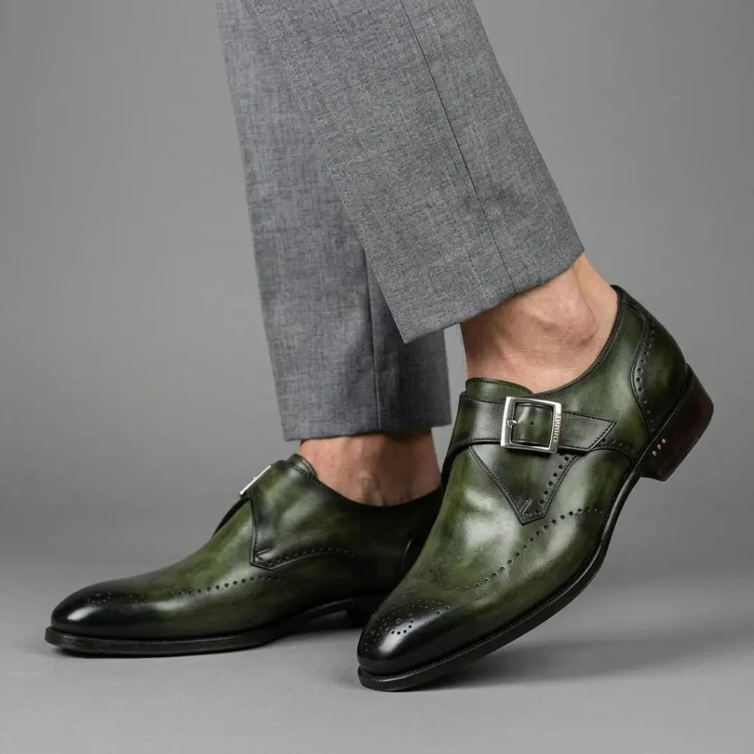 Brenton Men's Wingtip Single Monk Strap Dress Shoes