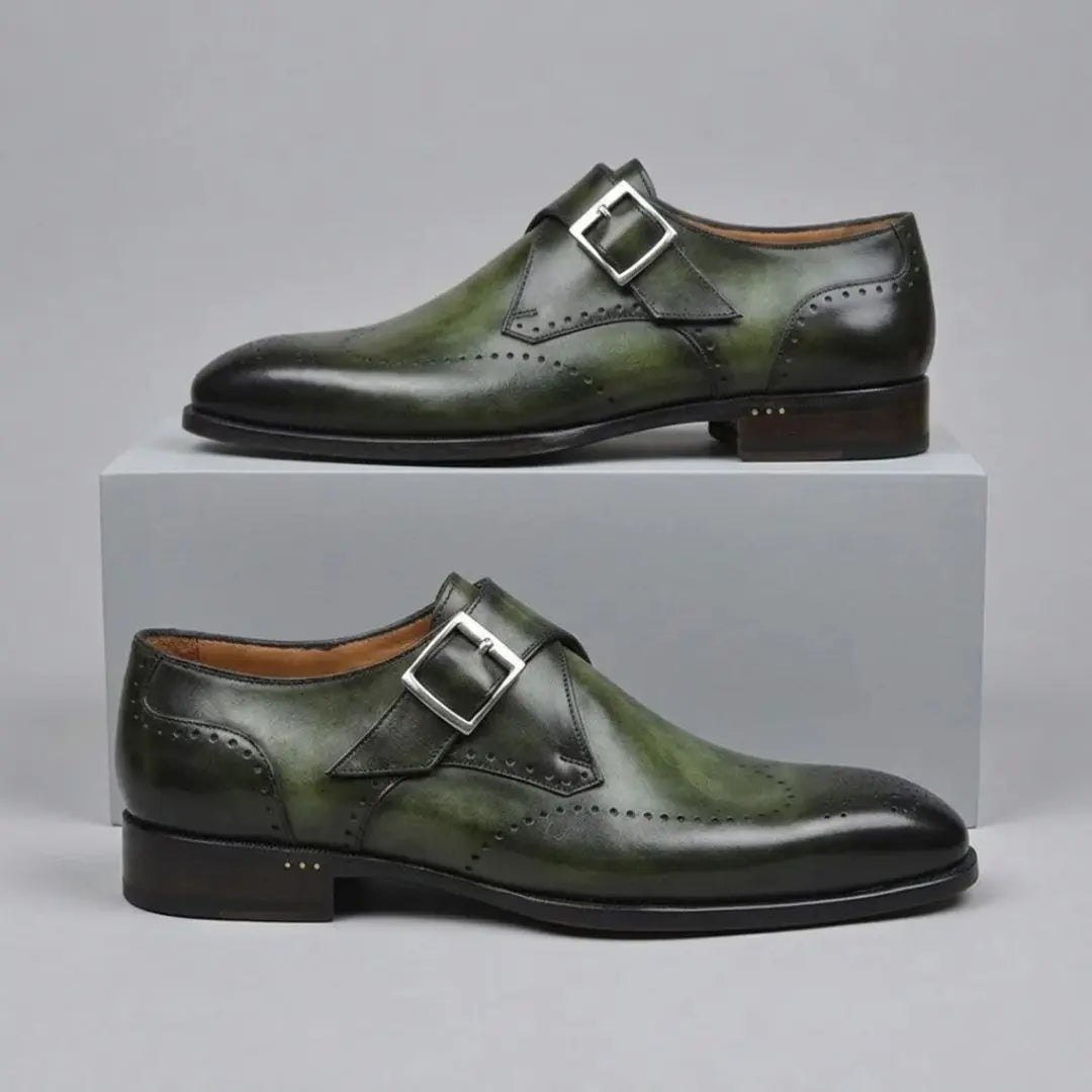 Brenton Men's Wingtip Single Monk Strap Dress Shoes