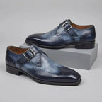 Brenton Men's Wingtip Single Monk Strap Dress Shoes