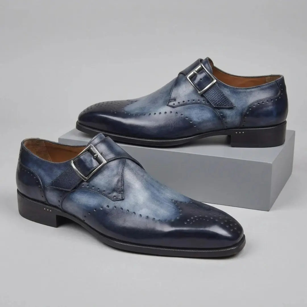 Brenton Men's Wingtip Single Monk Strap Dress Shoes
