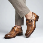 Brenton Men's Wingtip Single Monk Strap Dress Shoes