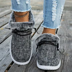 Thistlewood Women's Fur-Lined Canvas Slip-On Shoes