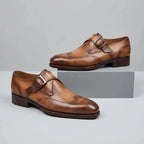 Brenton Men's Wingtip Single Monk Strap Dress Shoes