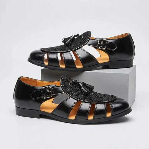 Arlo Men's Tassel Closed-Toe Monk Strap Sandals
