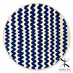 Moroccan rug Round Blue Beni ouarain Handmade wool carpet custom