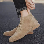 John Atlas Men's Suede Lace-Up Chelsea Boots