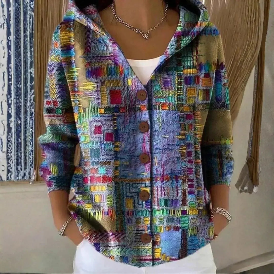 Women's Breathable Hooded Button-Front Cardigan