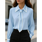 Monaco Contrast Women's Tie Blouse