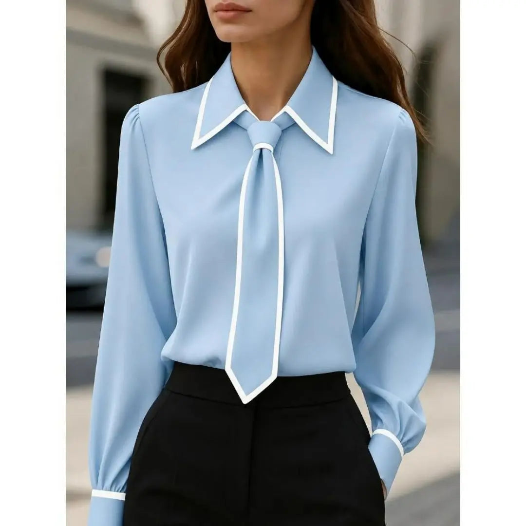 Monaco Contrast Women's Tie Blouse