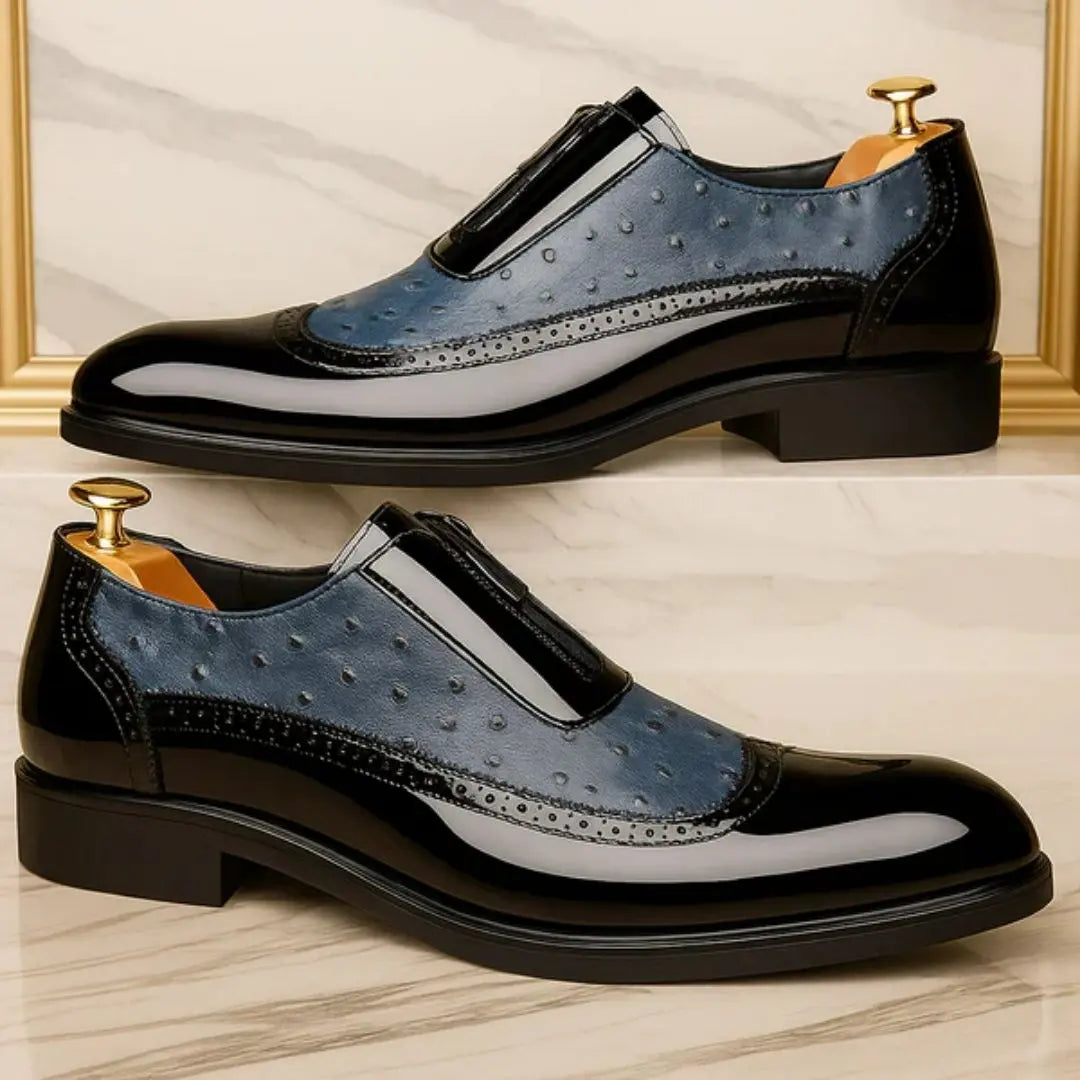 Delacroix Men's Ostrich Leather Oxford Shoes