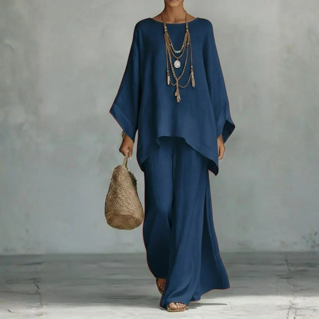 Women's Breathable Linen Oversized Two-Piece Set