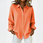 Women's Flowing Relaxed-Fit Structured Blouse
