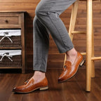 Valtieri Men's Woven Leather Tassel Loafers