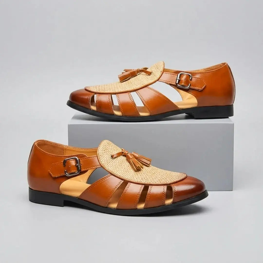 Arlo Men's Tassel Closed-Toe Monk Strap Sandals