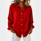 Women's Flowing Relaxed-Fit Structured Blouse