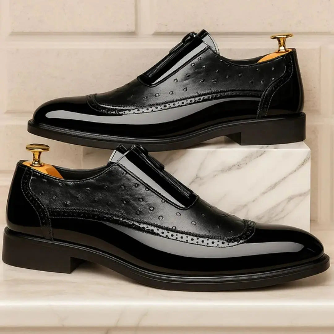 Delacroix Men's Ostrich Leather Oxford Shoes