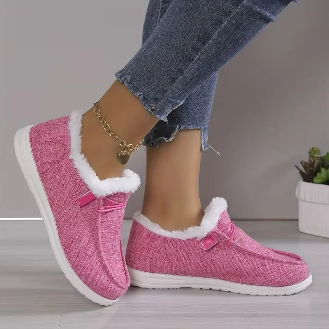 Thistlewood Women's Fur-Lined Canvas Slip-On Shoes