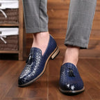 Valtieri Men's Woven Leather Tassel Loafers