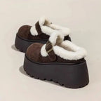 Emery Women's Suede Shearling Platform Clogs