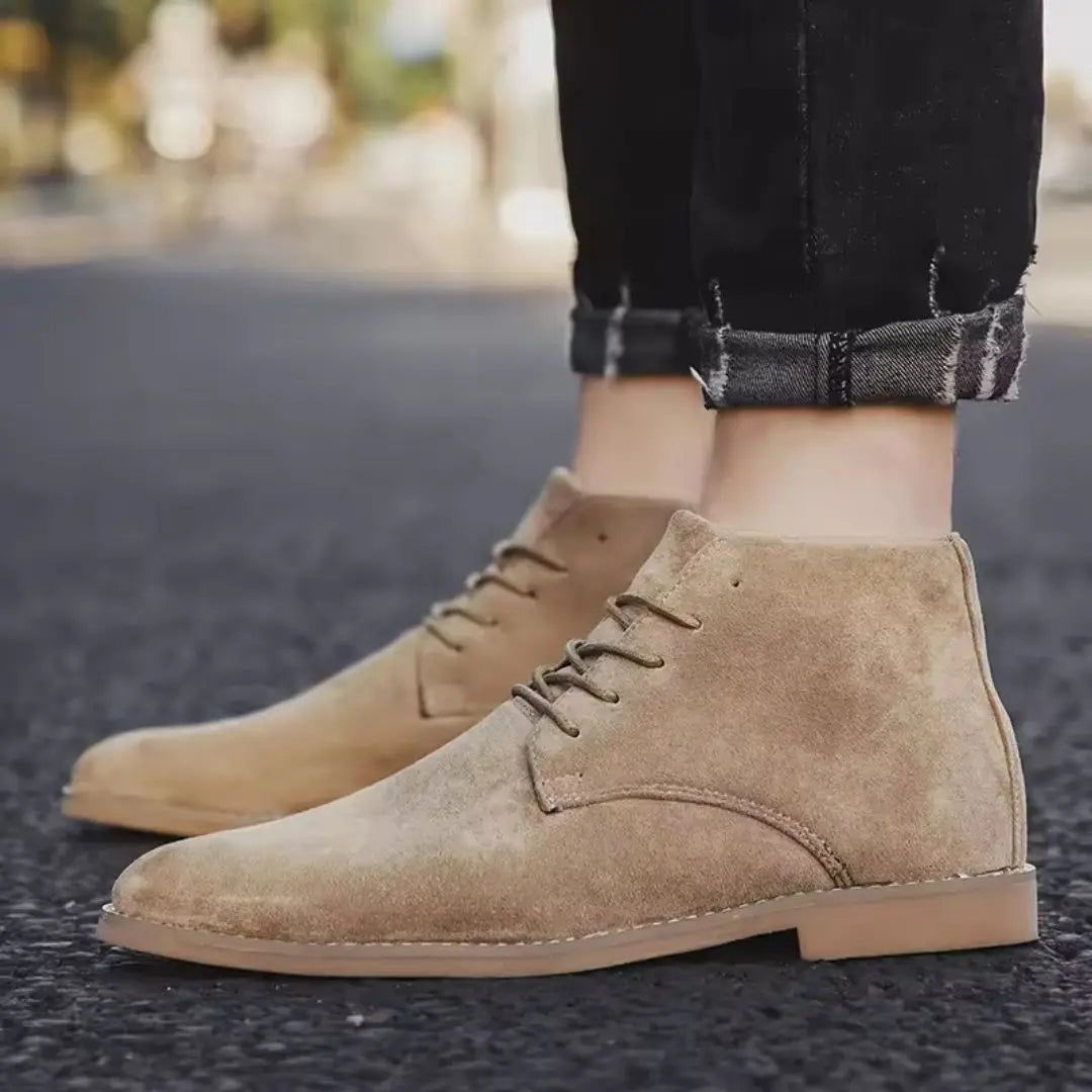 John Atlas Men's Suede Lace-Up Chelsea Boots