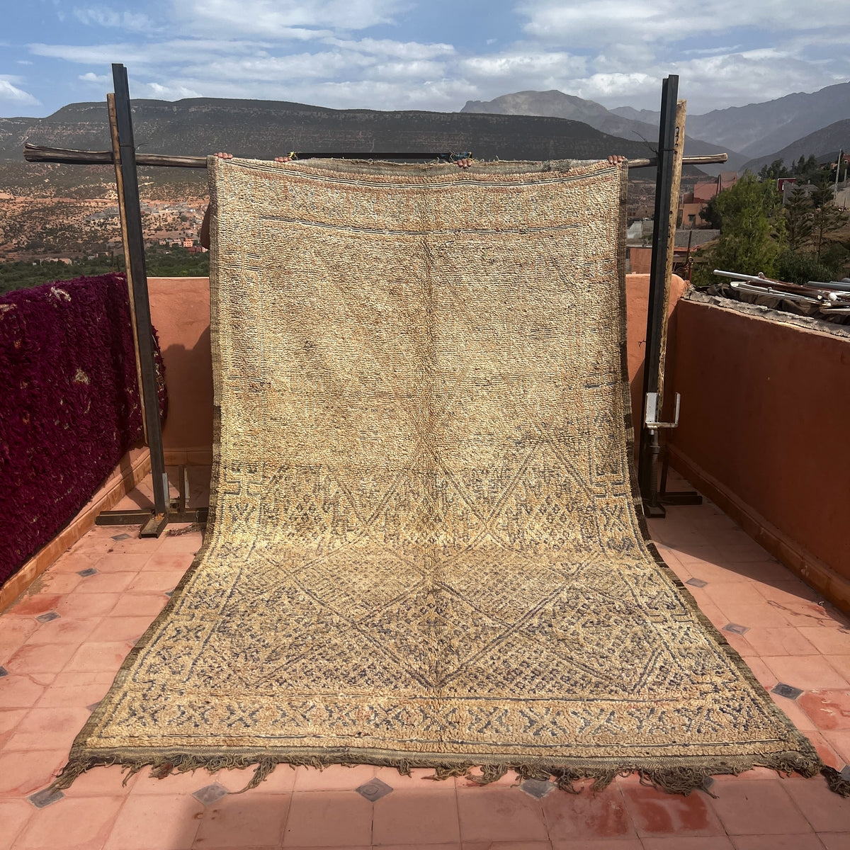 Vintage Beni Mguild Rug 10.83 ft × 6.40 ft