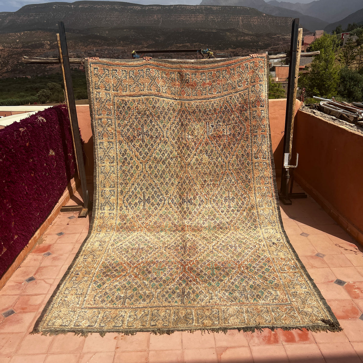 Vintage Beni Mguild Rug 10.83 ft × 6.56 ft