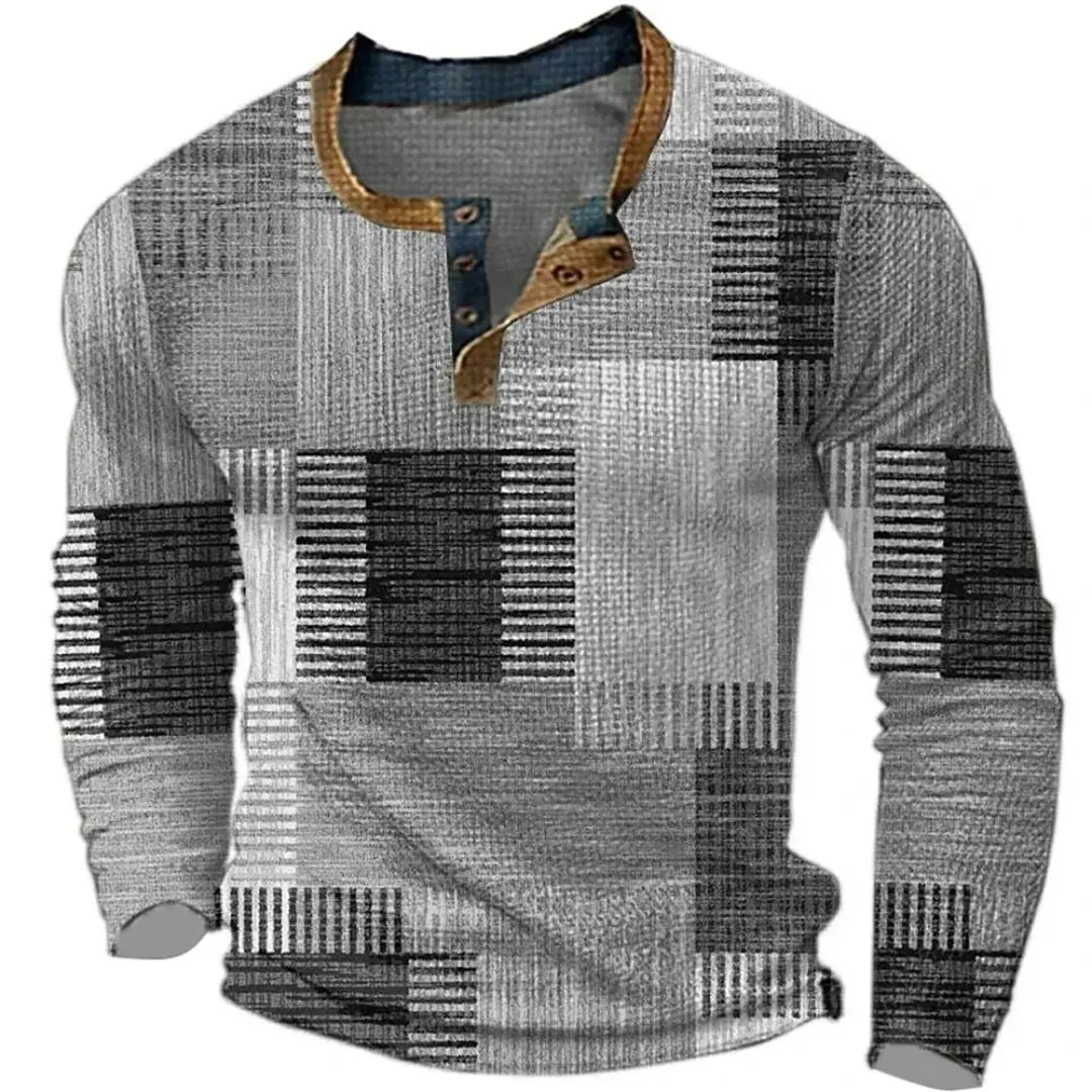 Men's Breathable Patchwork Long-Sleeve Shirt
