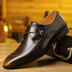 Lombardi Men's Italian Leather Monk Strap Loafers