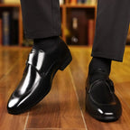 Lombardi Men's Italian Leather Monk Strap Loafers