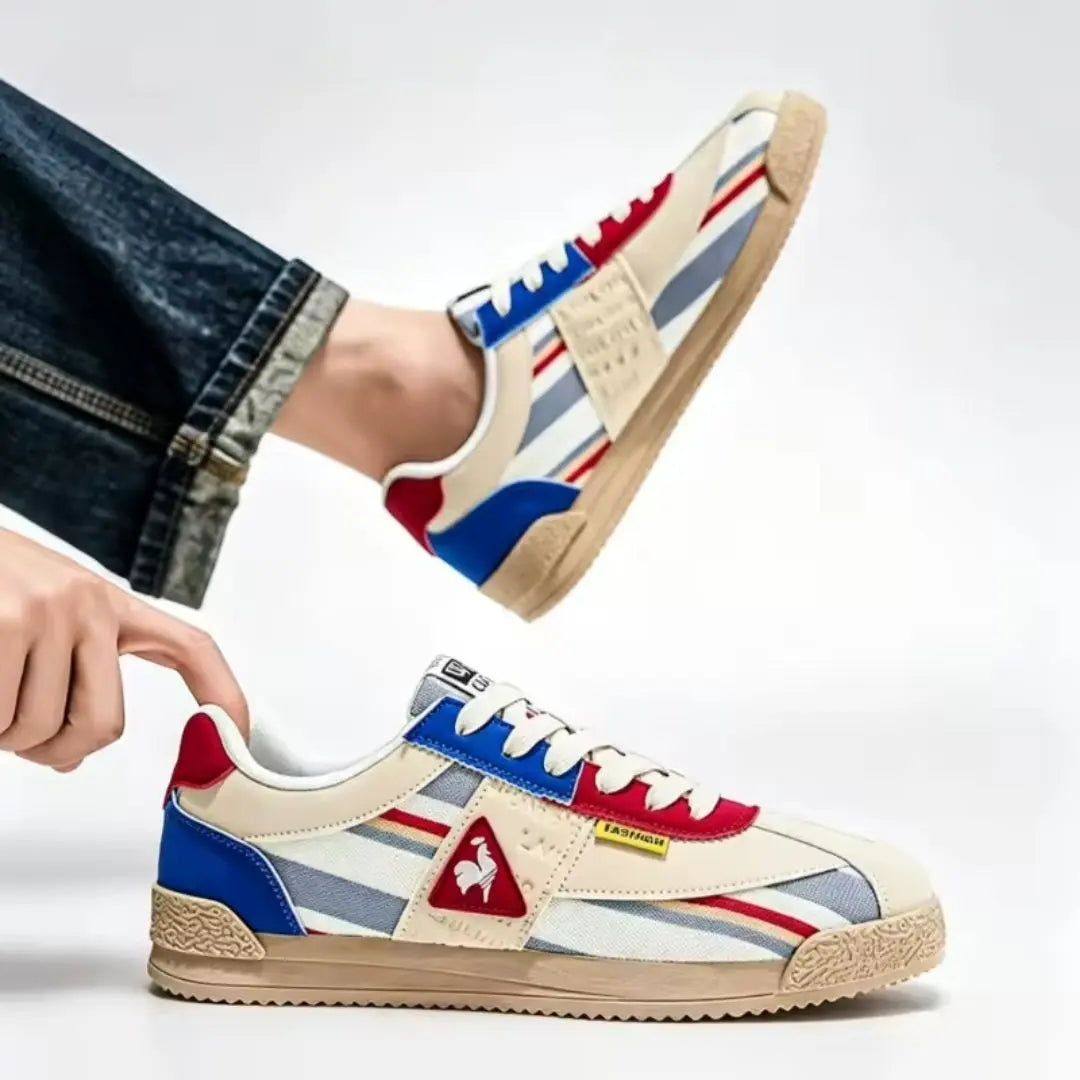 Jensen Retro Suede and Mesh Multicolor Sneakers - Vintage Streetwear Shoes