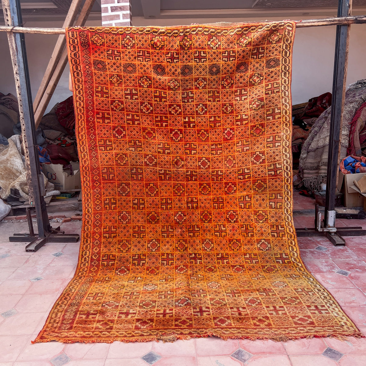 Vintage boujaad Rug 8.20 ft × 5.09 ft