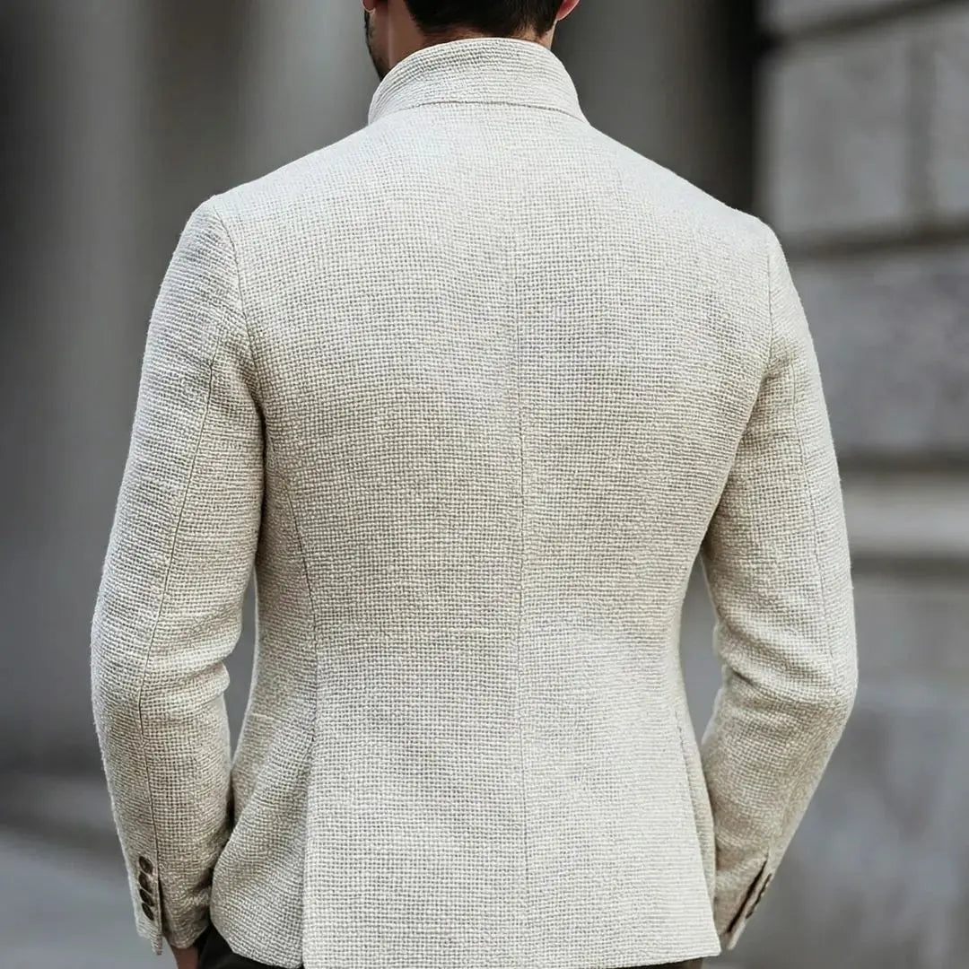 Men's Lightweight Textured Single-Breasted Cardigan
