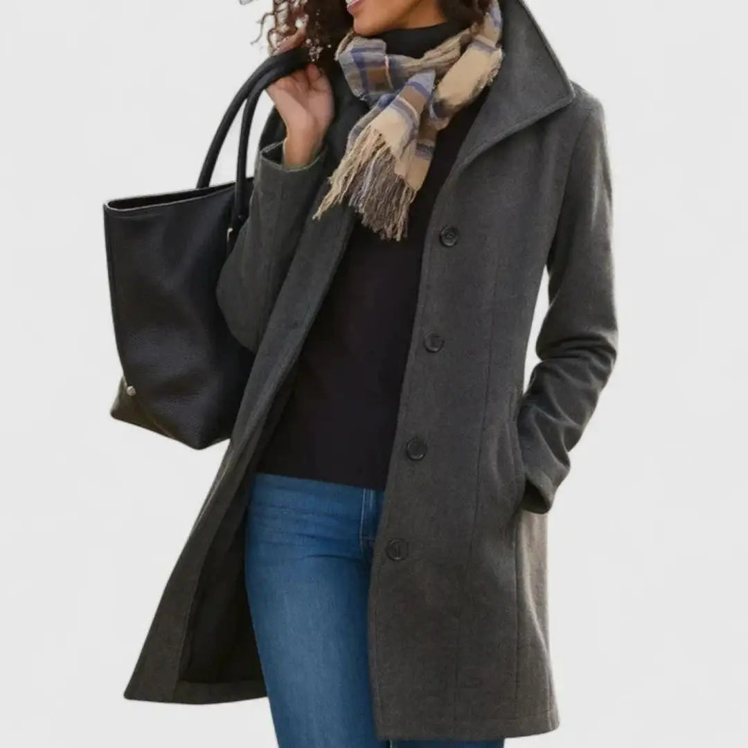 Women's Classic Button-Front Long Coat