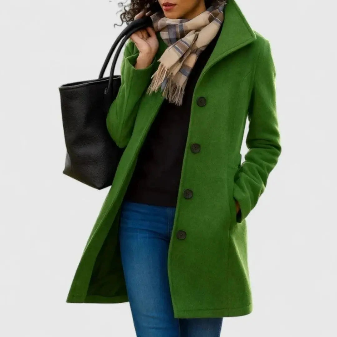 Women's Classic Button-Front Long Coat