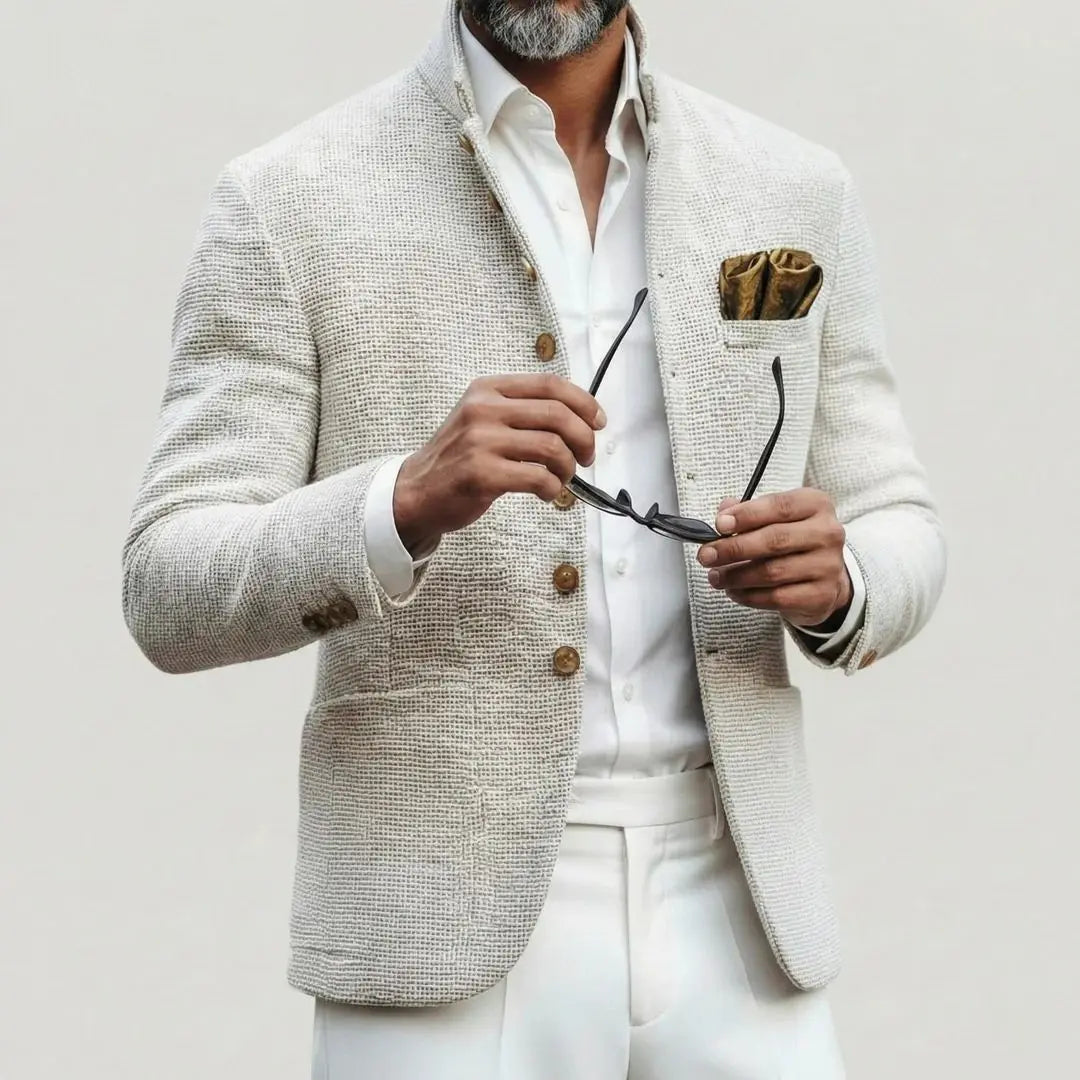 Men's Lightweight Textured Single-Breasted Cardigan