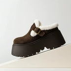 Emery Women's Suede Shearling Platform Clogs