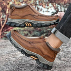 Mantraff Men's Leather Slip-On Walking Boots
