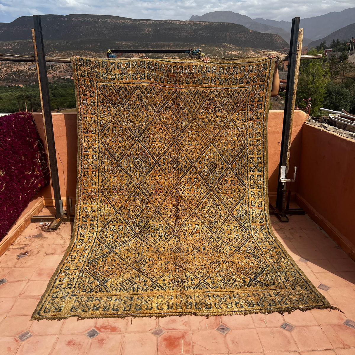 Vintage Beni Mguild Rug 9.61 ft × 6.43 ft