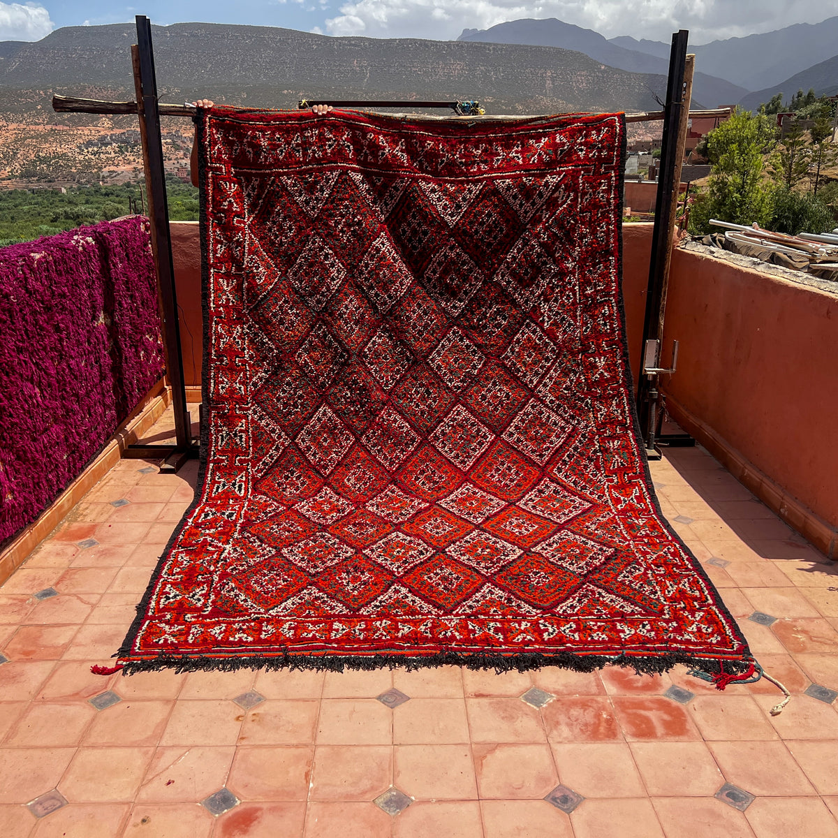 Vintage boujaad Rug 10.83 ft × 6.23 ft