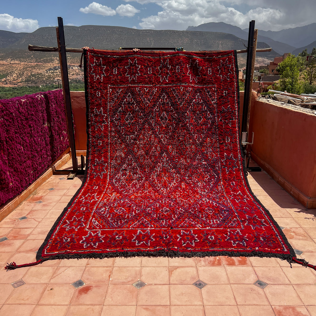 Vintage boujaad Rug 10.83 ft × 6.56 ft